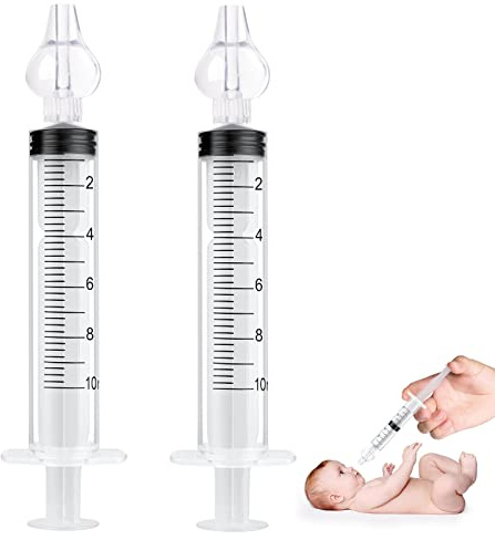 Vicloon Nasalaspirator, 2 st baby näsaspirator, näsrengörare nässpolare för nyfödda småbarn, säker näsrengöring med rengörbar och återanvändbar silikon nässugspets