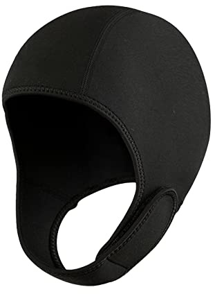 Amagogo Capucha de Traje de Buceo de Neopreno de 2 Mm, Capucha de Buceo, Gorro de Surf Impermeable a Prueba de Viento, Gorro de Natación para Mujeres, Hombres, Negro
