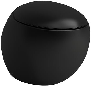 Laufen Alessi one WC suspendu, chasse deau basse, sans rebord, 585x390, kit de montage inclus, H8209717160001, Couleur: noir mat