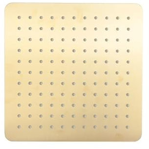 Ramon Soler - Rociador de Ducha Cuadrado 250mm Inoxidable Oro Cepillado, Cabezal de Lluvia para Baño, Diseño Moderno y Elegante, Fácil Instalación