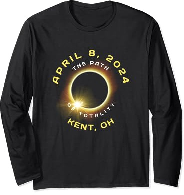 Kent Ohio Solar Eclipse Totality April 8 2024 Long Sleeve T-Shirt