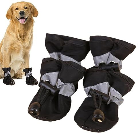 Kelburn Chaussures pour Petits Chiens - 4 Chaussures pour Animaux de Compagnie pour chaussée Chaude - Bottes de Pluie pour Chien avec Cordon de Serrage réglable, Protecteur de Patte de Chien