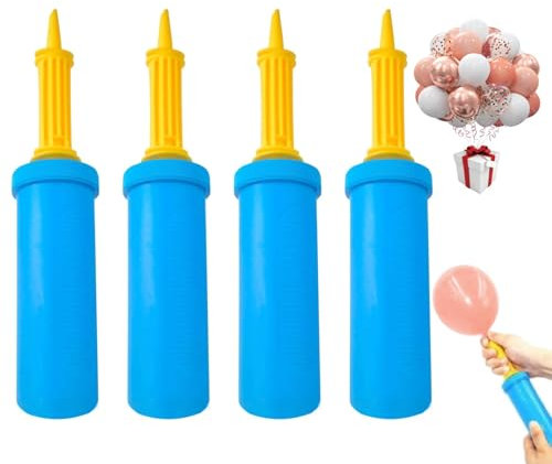 4 Stück Ballonpumpe, Luftballon Pumpe, Hand Luftballonpumpe, Luftpumpe für Luftballons, Luftballon Pumpe für Hochzeit, Geburtstag Party Dekorationen