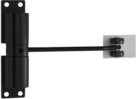 Automatische Türschließer, Schwarz Federbelasteter Stangentürschließer Einstellbarer Türschliesser mit Montageplatte für Haus und Büro Innentüren, Zimmertür