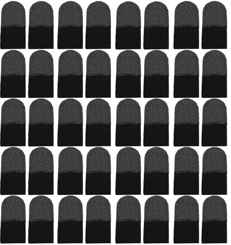 Fingerhylsor för spel – 40 st PU.BG Pro Gamings fingerhandskar, superledande fiberfingerskydd, andas, anti-svett, anti-torr, ultrakänsliga fingerhandskar för alla pekskärmsenheter