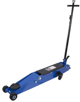 K Tool International HD63155A Heavy Duty Hydraulic Service Jack Fast Lift 3 Pumps to Max Height Controlled Descent ASME PASE 2019 Compliant Swivel Rear Casters Locking Handle 11000 Pound Capacity 5 7