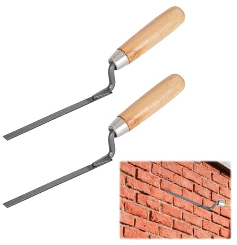 2PCS Pointing Trowel Brick Jointer,1cm Bricklaying Tools for Pointing Mortar,Pointing Tool,Stainless Steel Trowel Cement Tool for Mortar Application and Construction Work