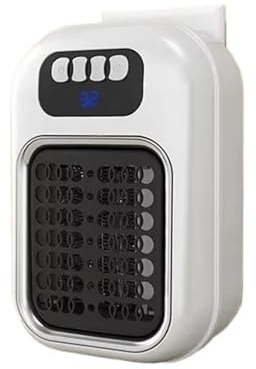 Värmare 500W Bärbar Fjärrkontroll Väggmonterad Energispardusch Snabbvärmare Elvärmare Hemmakontor Låg energiförbrukning(White)