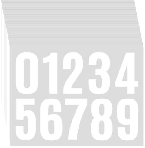 KAHZOR 8 fogli Adesivi per Numeri di Cassetta Postale Bianco, Adesivi per Numeri Numeri Bianchi Impermeabili Autoadesivi 0-9 Adesivi per Cassette Postali Adesivi per Numeri in Vinile Riflettente