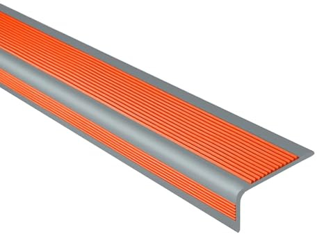 Listello di protezione in plastica flessibile, Listello Angolare Profilo per Bordi Scale, Profilo Antiscivolo Bordo Scala, in diversi colori e dimensioni(Orange red gray,10 * 4cm)