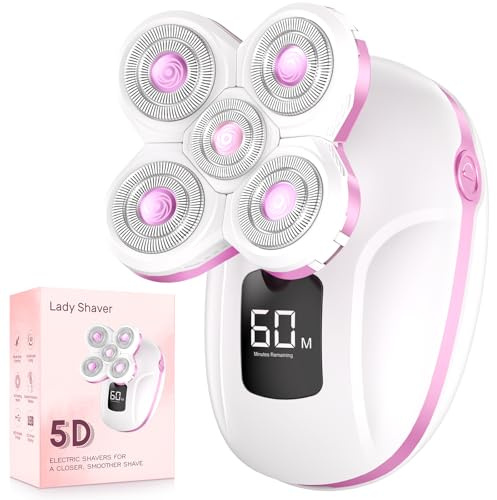 Lady Shaver for Women, Rotary Ladies Razor for Legs & Body Pink | Wet / Dry Smooth Hair Removal, Pianless Shaver Easy to Use, Portable with Travle Lock, Rechargeable