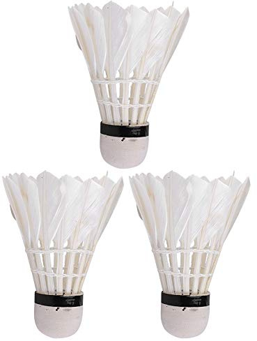 Huairdum Badminton Shuttlecock, Paquet de 3 Balle de Badminton en Plume d'oie, Grande stabilité, durabilité, Portable pour des activités Sportives en Plein air, équipement de Jeu