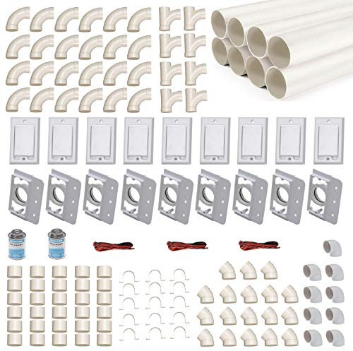 ASPIRAPOLVERE centrale, set di montaggio per 9 ventose con tubi, Fittings & Co. Scegli la tua scatola di aspirazione – Set di montaggio per il montaggio fai da te di un impianto di aspirazione Hayden