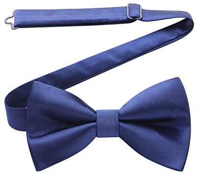 HISDERN Marineblau Fliege Herren Vorgebundene Verstellbar Fliegen für Männer Einfarbig Smoking Hochzeit Schleife