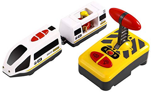 jojofuny Tren de Control Remoto Eléctrico Juguete para Niños Tren Modelo Juguete Educativo Gran Regalo para Niños (Sin Batería)
