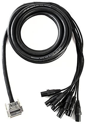 MUSIC STORE Multicore/Studio 8, DB25-XLRm 5m, Hochwertiges Multicore-Kabel, Einzeln Gewebeummantelte Aderpaare, Für Mischpulte und A/D-Wandler