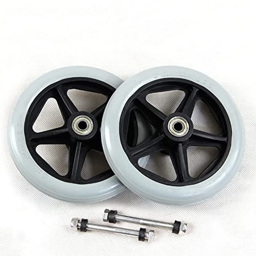 MJZYP 2PCS 6/7/8 Inch Wheel Replacement for Wheelchairs, Front Wheels Rollator Walker Anti-Slip Replacement Casters Rollers Wheels Universal Wheelchair Replacement Wheel Accessories B,8in (20cm)