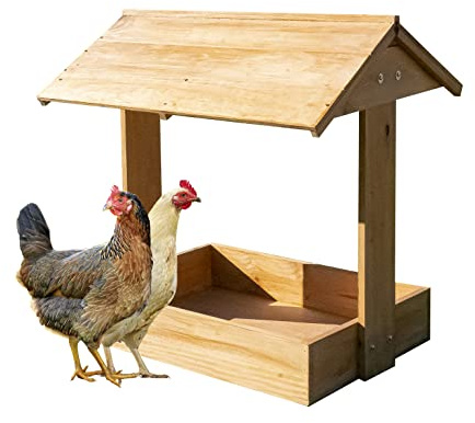 FINCA CASAREJO Sabbiera per Polli e Altri Pollame - Bellissimi Mobili in Legno - Bagno di Sabbia per Pollame - Cura delle Piume - Cassetta con Tetto