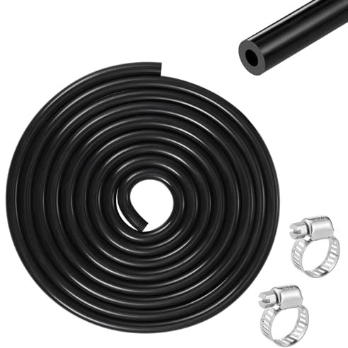3 Metros Manguera de Silicona, ID 3mm Manguitos Silicona Coche de Alto Rendimiento, tubo Flexible 110PSI de Presión Máxima, Manguera de Silicona Negro con 2 Abrazaderas para Aire o Agua(ID 3mm,OD 7mm)