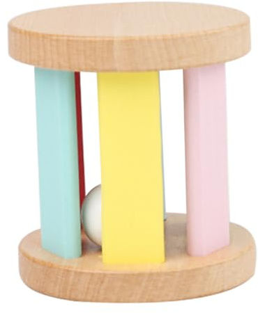 GLSTOY Sonajero Rodante De Madera Montessori Para Bebés Juguete Musical Educativo Para Desarrollo Sensorial y Habilidades De Agarre Para Primeros Meses De Vida