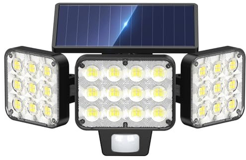 GEARLITE Solar Security Lights Outdoor Motion Sensor, 3500 LM Solar Lights Outdoor Garden with 270° Wide Illumination Angle, Up to 15 Hours 3 Modes IP65 Light for Garage, Front Door and Yard