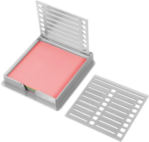 Notizzettel Box, Haftnotizhalter mit 100 Blatt Selbstklebendem Notizzettel, Zettelbox mit 2 Schablone, Not To Do Liste für Schreibtisch, Büro, Zuhause, Schulbedarf