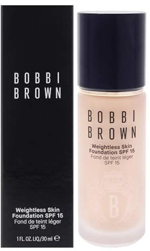 Bobbi Brown Weightless Skin Foundation SPF 15 | Oil-Controlling Liquid Foundation with 24-Hour Hydration | Medium Coverage Natural Matte Finish for All Skin Types, Ivory, 1 Fl Oz
