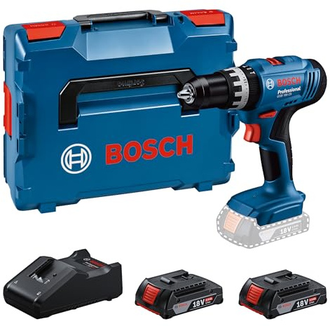 Bosch Professional 18V System Trapano-avvitatore con percussione a batteria GSB 18V-25 (Ø vite max. 10 mm, incl. 2 batterie GBA 2.0Ah, GAL 18V-40, L-BOXX)