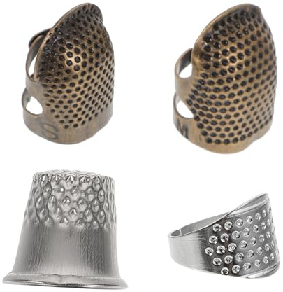 DIYEAH Set da 2 Ditali in Rame per Cucito e Ricamo, Protezione Dita in Metallo per Cucitura Manuale, Accessori per Lavori di Sartoria e Artigianato Domestico