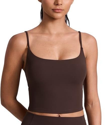 CRZ YOGA Butterlift Rundringad Crop Top Hot Fudge Brown XS