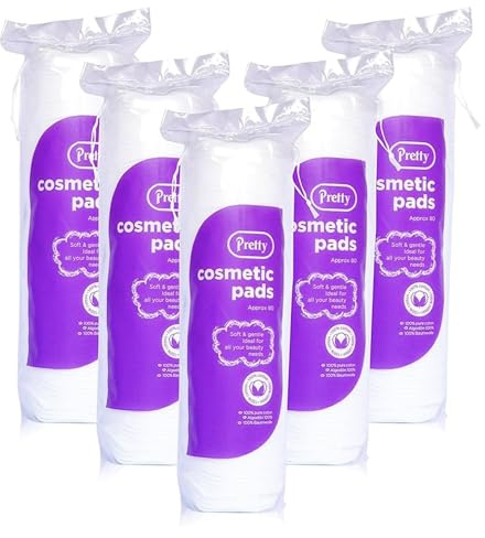 400 Cosmetic Pads Lint-Free 100% Pure Cotton Wool Pads Discs Soft Absorbent and Gentle on Skin for Face Nails Make up Manicure Makeup Removal Skincare Cleansing