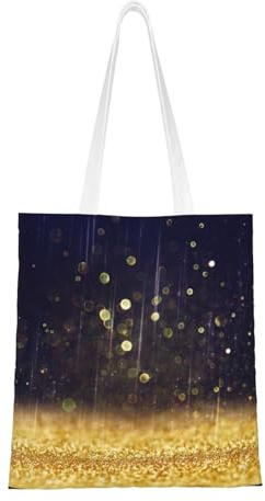 Gnbmvcc guld gnistrande stjärna 45 x 40 cm återanvändbar shoppingväska, kanvashandväska, miljöskyddsväska