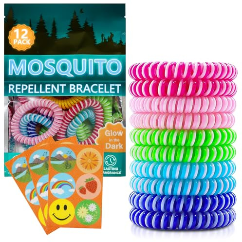 12 Pezzi Antizanzara Bracciali, 18 Pezzi Cerotti Antizanzare Bambini, Adesivi Per Zanzare Repellente, Repellente per Insetti Naturale puro per adulti e bambini, per Attività all'aperto e Viaggi