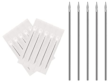 ATOMUS Body Piercing Needles 14G 16G Stainless Steel Sterile Disposable Ear Nose Navel Nipple Lip Piercing Needles