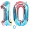 SNOWZAN Ballon chiffre 10 XL en forme de 10 ans Ballon gonflable arcenciel Pour fille et garçon Décoration d'anniversaire Bleu et rose Multicolore 10 ans Ballon géant à l'hélium Happy Birthday Party
