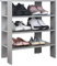 RICOO Schuhregal schmal und hoch 70x60x32cm Standregal Pressholz Grau WM039-PL, Schuhständer mit 3 Ebenen, Schuhschrank offen, Schuhablagen Flur Shoe Rack, Standregal klein, Schuhregale