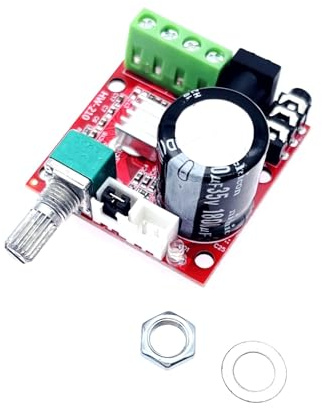 JZK Modulo amplificatore di potenza audio stereo DC 12 V, 2 canali, uscita 2 x 10 W/2 x 15 W, classe D con presa di ingresso stereo da 3,5 mm