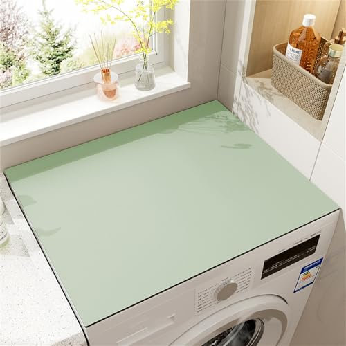 Odot Tapis de Protection pour Dessus de Machine à Laver, Antidérapant Découpable Housse de Machine à Laver pour Machine à Laver ou Sèche-Linge Buanderie Réfrigérateur Cuisine (Vert,50x50cm)