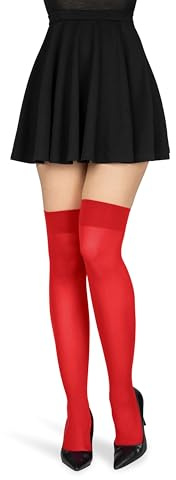 looksy Calze sopra il ginocchio da donna al ginocchio lunghe a tinta unita per ragazza scuola cosplay calze uniformi 60 den