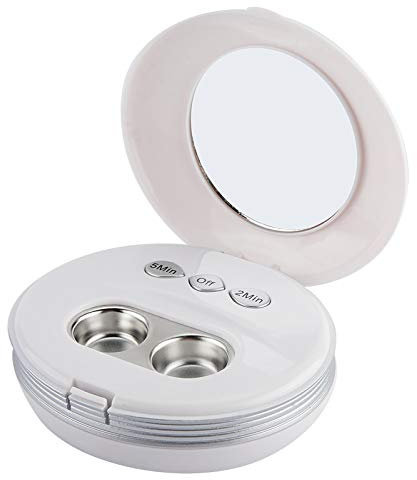 Asixxsix Contacts Lens Cleaner Machine, Automatic Contacts Lens Cleaning Machine with 2 Mode, U ltrasonic Contacts Lens Cleaner Case for Soft and Hard Contacts Lenses Daily Care (White)