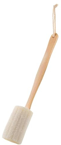 Purificador de espalda de lufa con asas, purificador de espalda de lufa para ducha,Bastón de depurador corporal | Cepillo trasero exfoliante natural, cepillo de baño Loofah en un palo con un mango