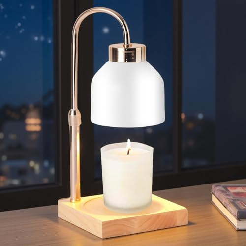 Porfoyo Ljusvärmare, lampa, ljus varm justerbar höjd med timer och dimmer, elektrisk doftlampa för sovrum, vardagsrum, yoga, dekorativ vaxvärmare lampa för hem och kontor