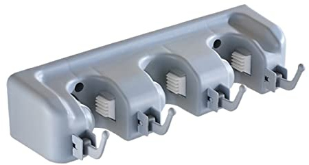 Hemobllo Rejilla para Fregona Multifuncional Soporte para Trapeador y Escoba Posiciones Ganchos para Cocina y Baño