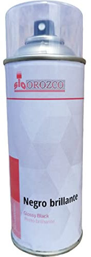 SIO Pintura Negra Brillo Spray 400 ml RAL 9005 – Pintura Acrílica Negra Brillante Profesional de Secado Rápido – Spray Negro Multiuso para Metal, Madera, Plástico y Automoción