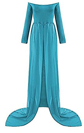xuanranUK Abiti Eleganti Donne Incinte, Abito in Chiffon Incinta Fotografia Puntelli Fancy Servizio Fotografico per Beach, Vestiti Donne Incinte Gonne fotografiche di maternità (Blu 2)