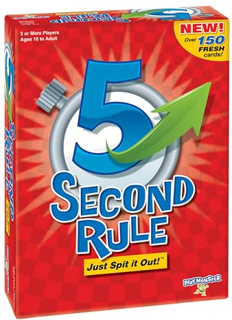 5 Second Rule Game - Simple Questions Card Game for Family Fun, Party, Kids, Travel, Game Night & Sleepovers - Think Fast and Shout Out Answers - For Ages 10+