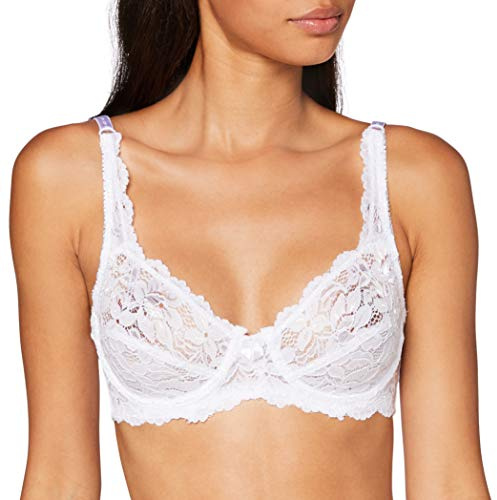 Marlon Sarah Soutien-Gorge à Armatures en Dentelle pour Femmes, Blanc, 75B