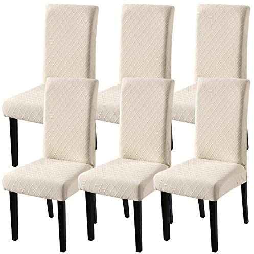 Fuloon Stuhlhussen 6er Set, Stretch Stuhlbezug Esszimmerstühle