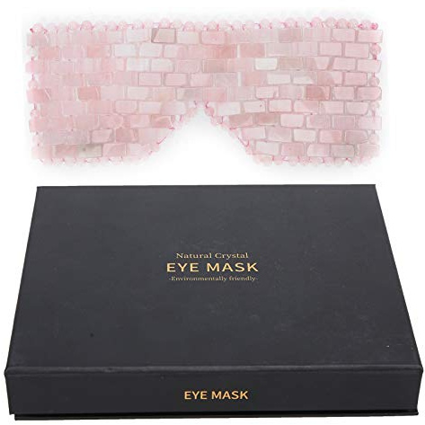 Jadestone Eye Relax Mask, Gesichtsmassagegerät Natürliches Schlafpflegetool Reduzieren Sie Augenringe(Rosenquarz)