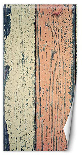 Feeby Fotomurales En La Puerta Madera Tablas De Colores 100x200 cm Beige Tejido No Tejido Papel Tapiz Fotográfico Decorativos Murales Dormitorio Oficina Hotel Spa Abstracto Textura